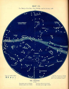 Map III from Astronomy for Observation by Eliza A. Bowen. 1888