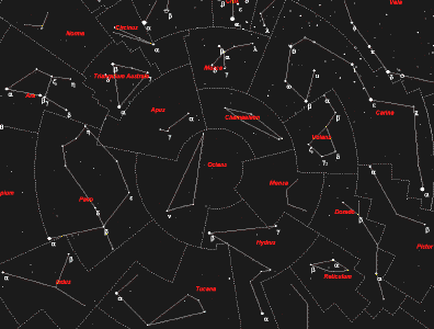 The South Celestial Pole - Image from Sky Map Pro 3 softward
